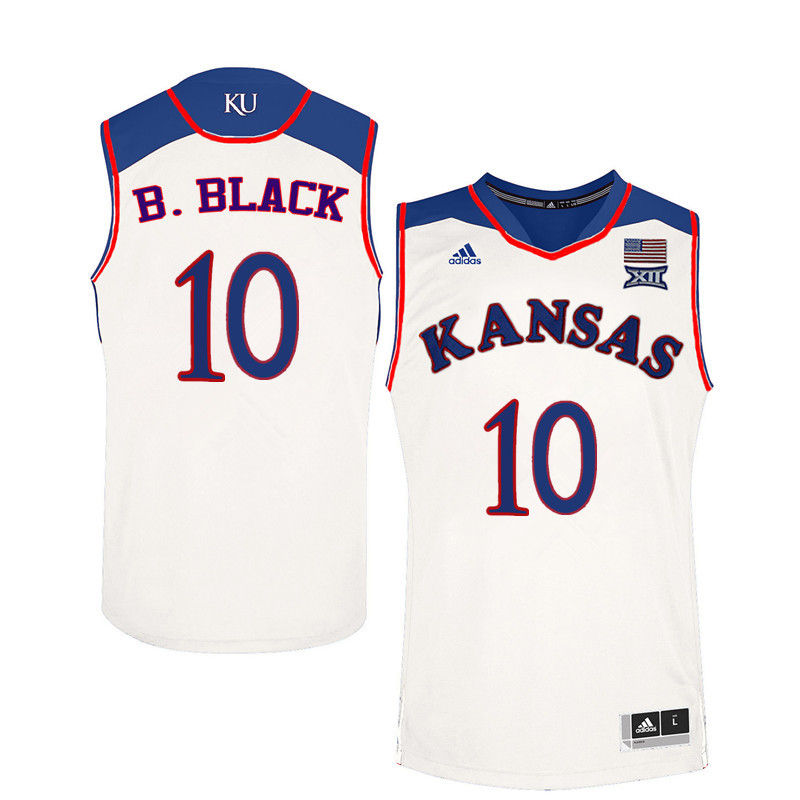 Men Kansas Jayhawks #10 Charles B. Black College Basketball Jerseys-White - Click Image to Close